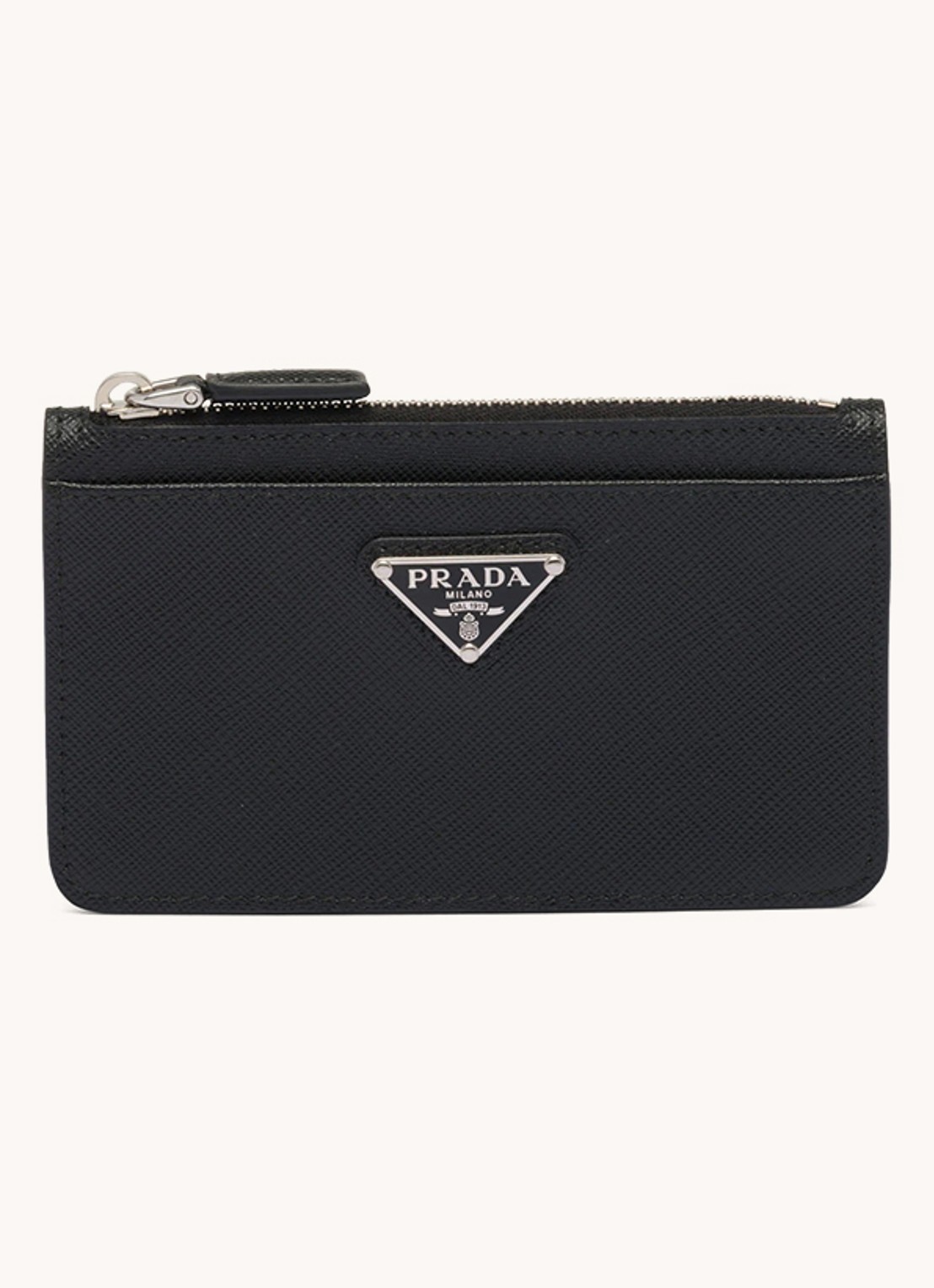 Prada Pasjeshouder van leer - voorkant 2 zwart