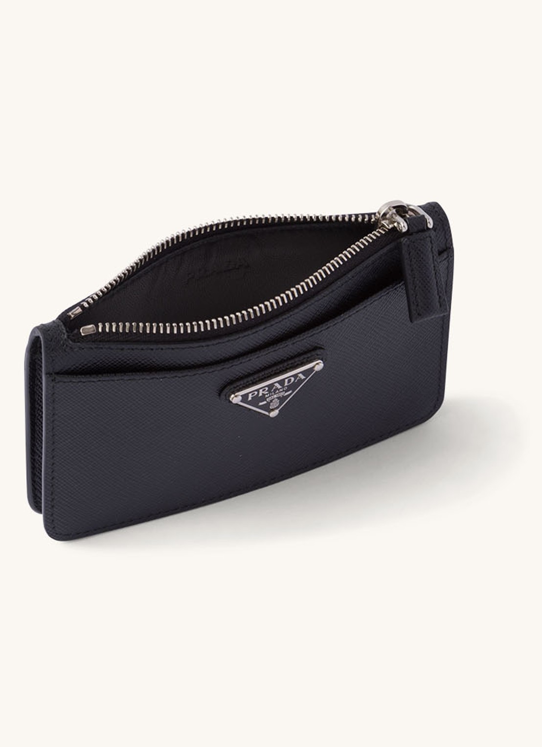 Prada Pasjeshouder van leer - voorkant 3 zwart