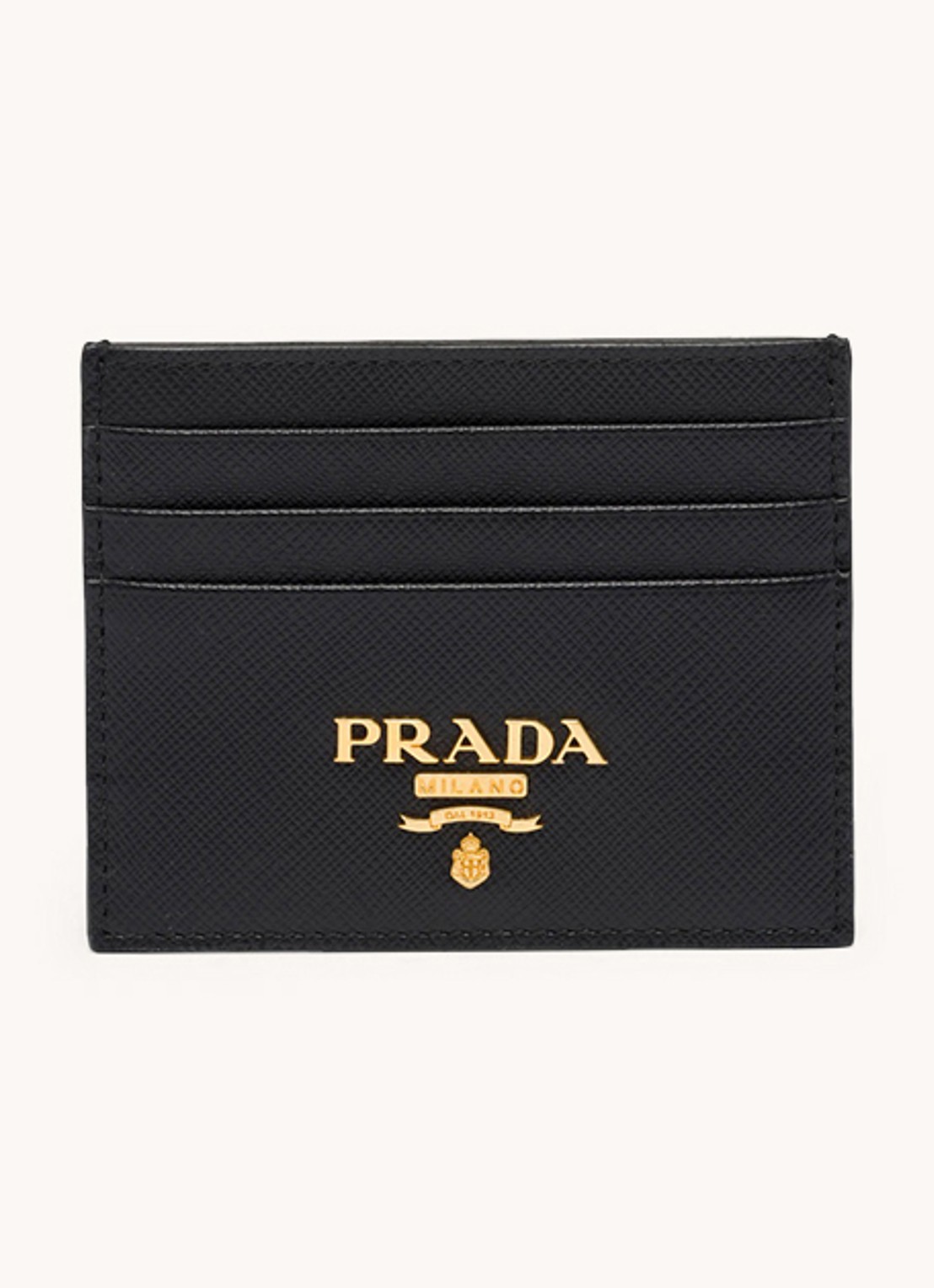 Prada Pasjeshouder van leer - voorkant zwart