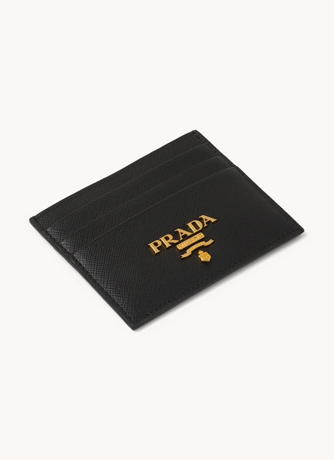 Prada Pasjeshouder van leer - voorkant 2 zwart