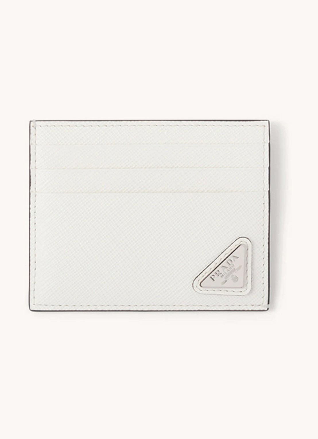 Prada Pasjeshouder van leer - voorkant 3 wit