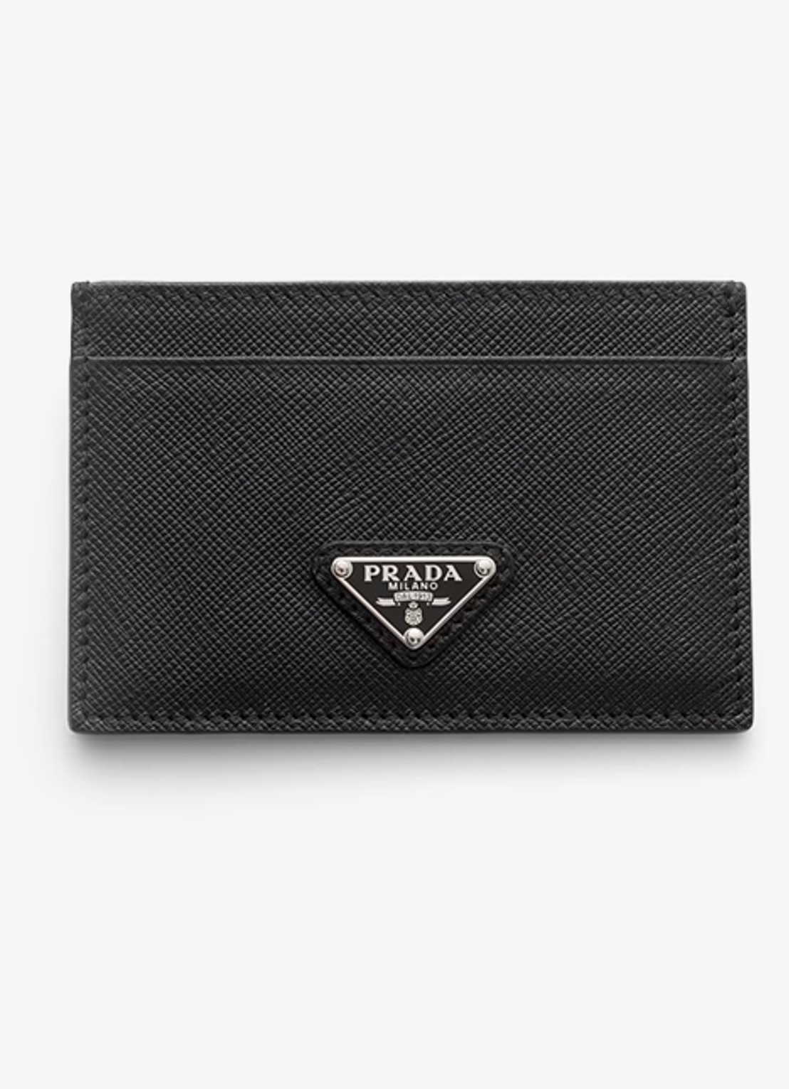 Prada Pasjeshouder van leer - voorkant zwart