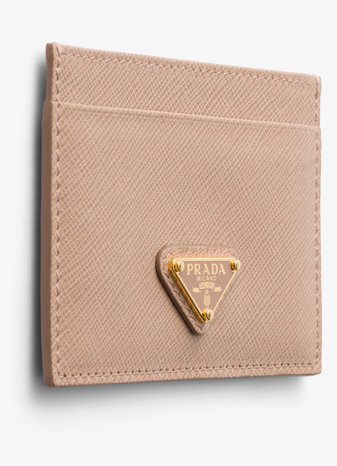Prada Pasjeshouder van leer - detail beige