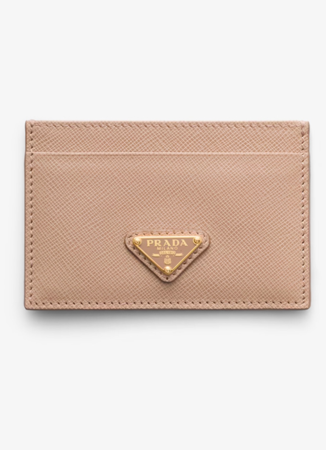 Prada Pasjeshouder van leer - voorkant 3 beige