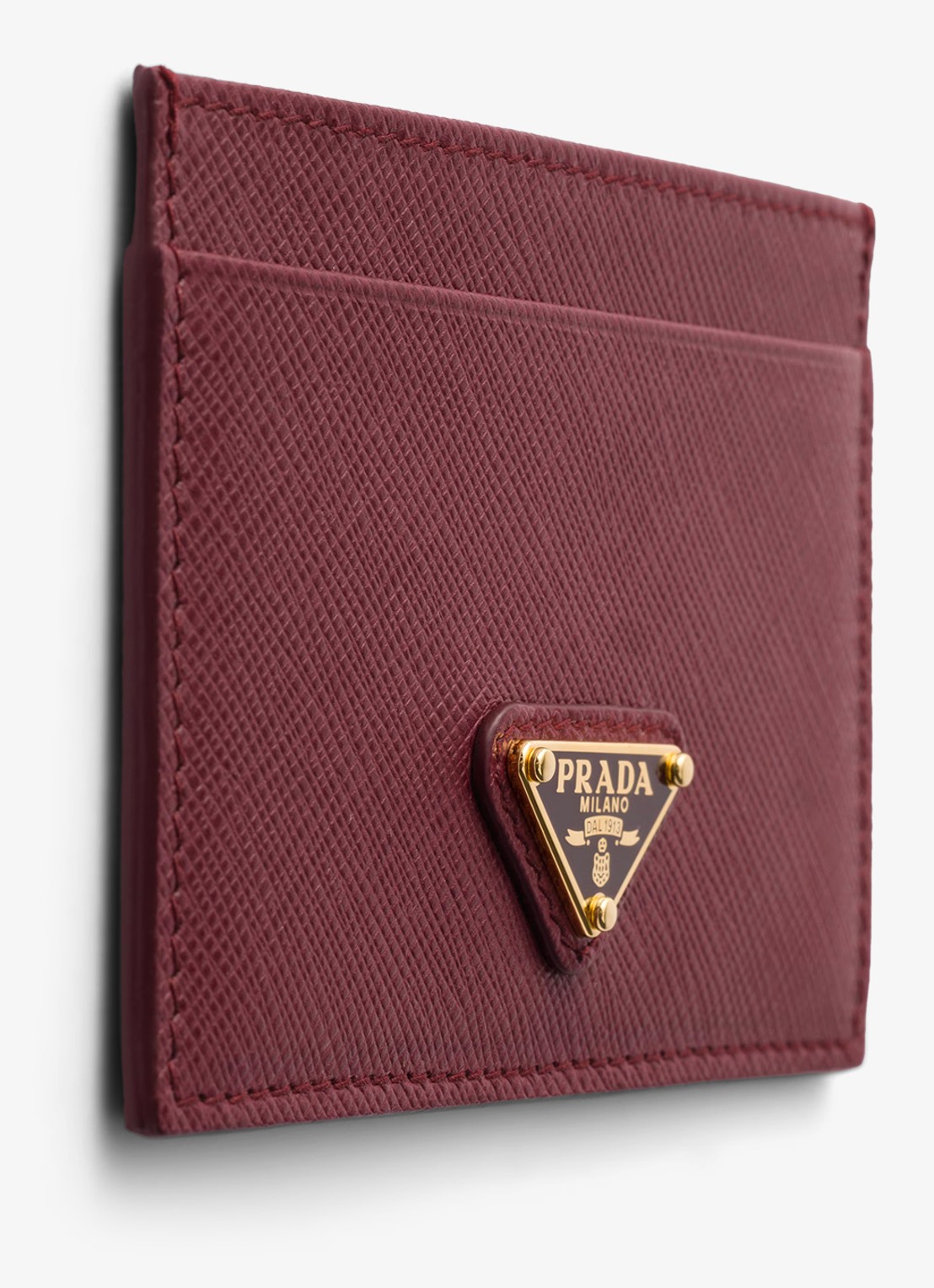 Prada Pasjeshouder van leer - detail 3 bordeauxrood