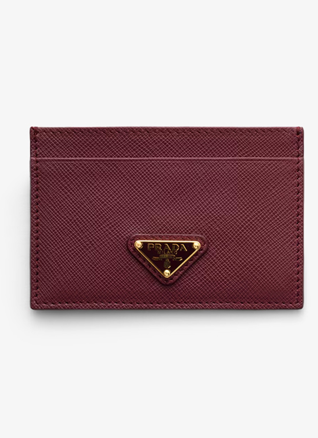Prada Pasjeshouder van leer - voorkant bordeauxrood