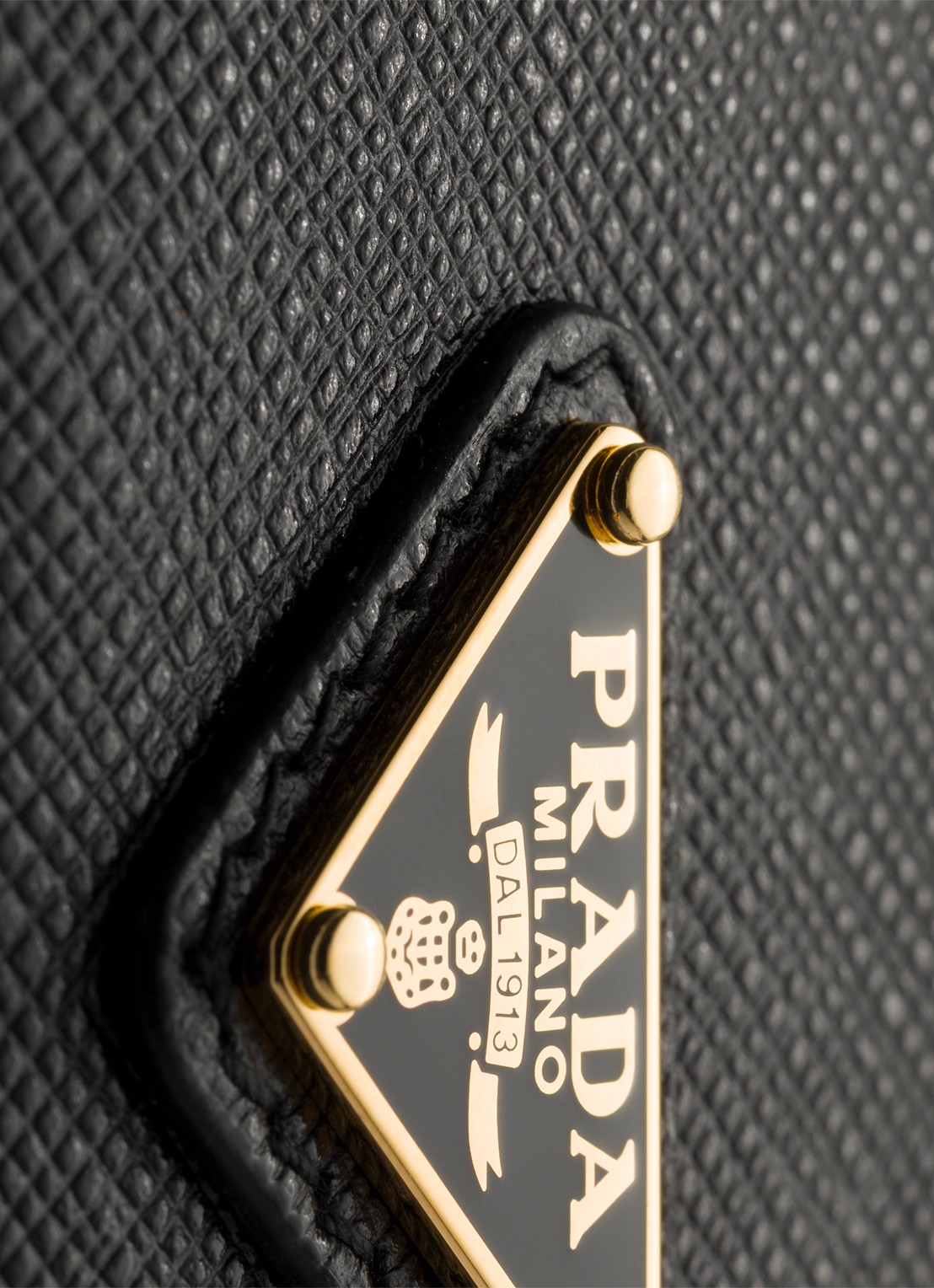 Prada Pasjeshouder van leer - detail diepzwart