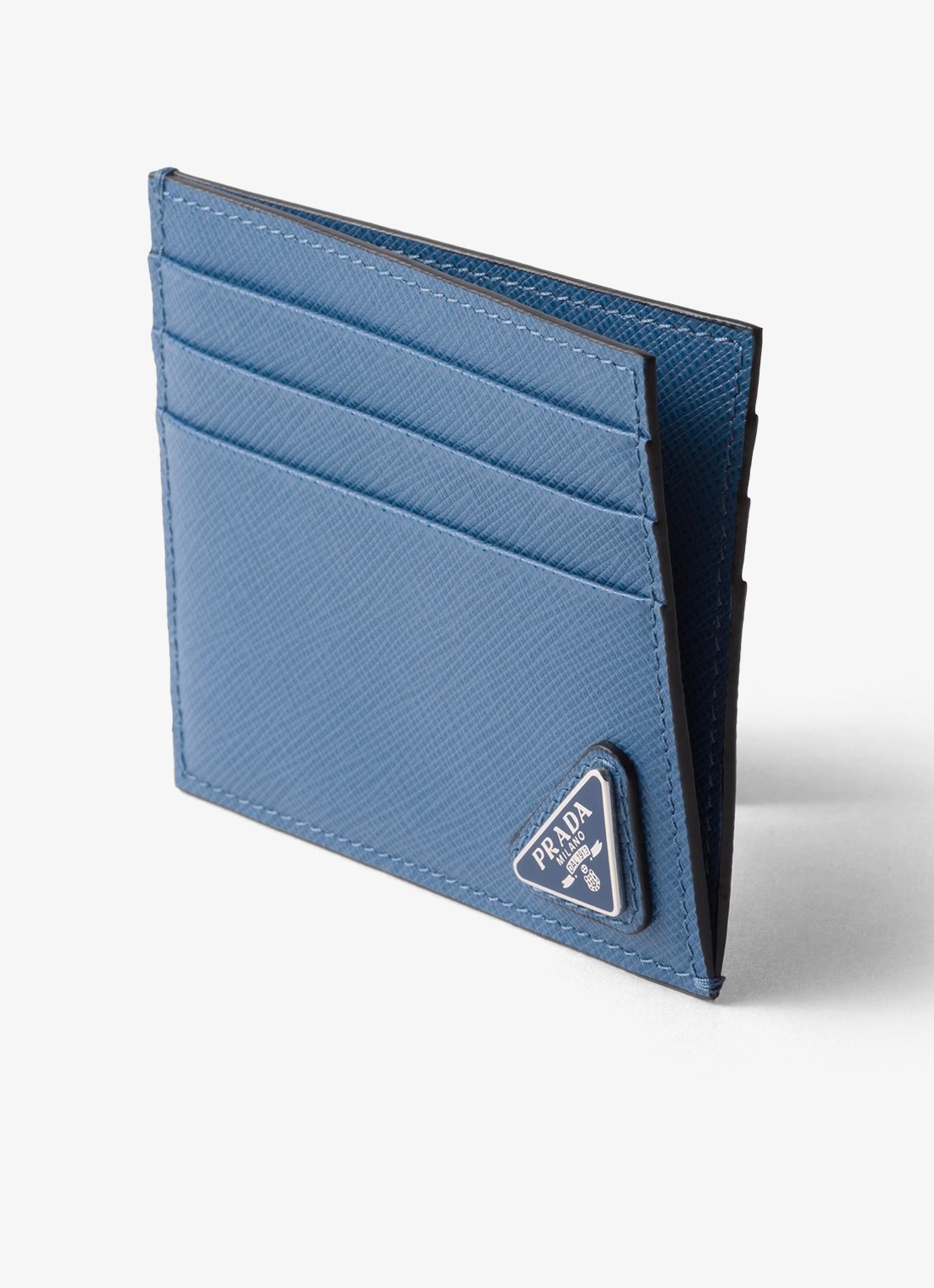 Prada Pasjeshouder van leer - voorkant 3 blauw