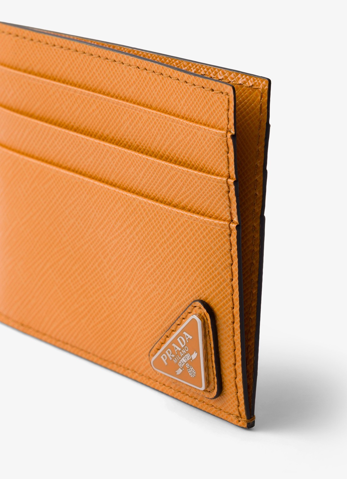 Prada Pasjeshouder van leer - detail oranje