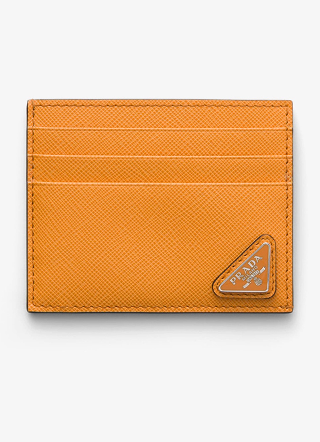 Prada Pasjeshouder van leer - voorkant 2 oranje