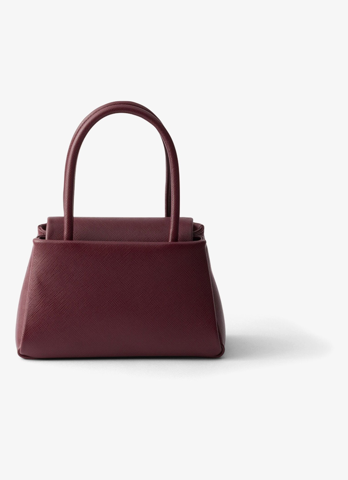 Prada Passage Saffiano Mini handtas van leer - achterkant 6 bordeauxrood