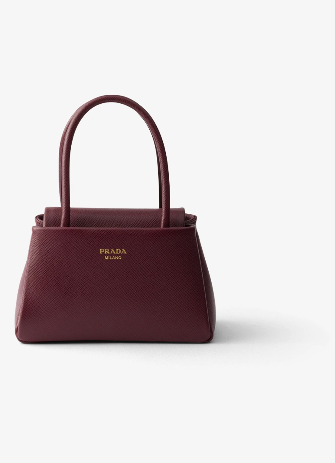 Prada Passage Saffiano Mini handtas van leer - voorkant 4 bordeauxrood