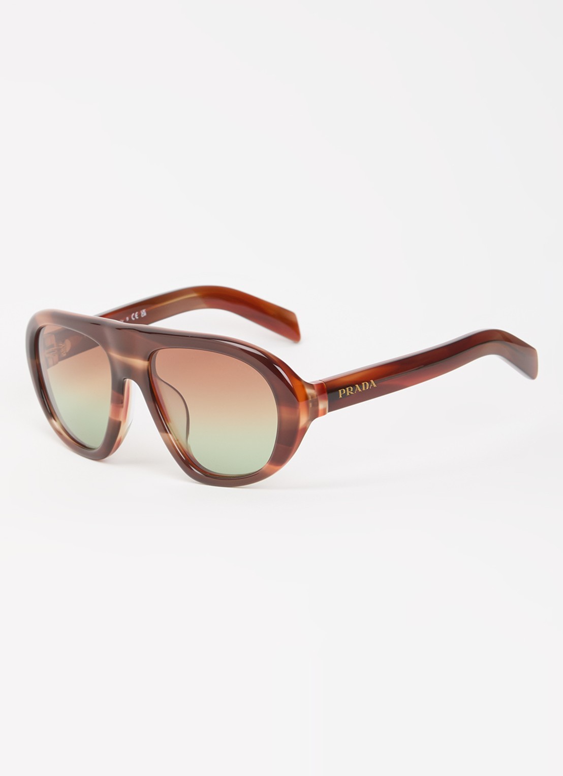 Prada Piloten zonnebril PR C05SF - voorkant roodbruin