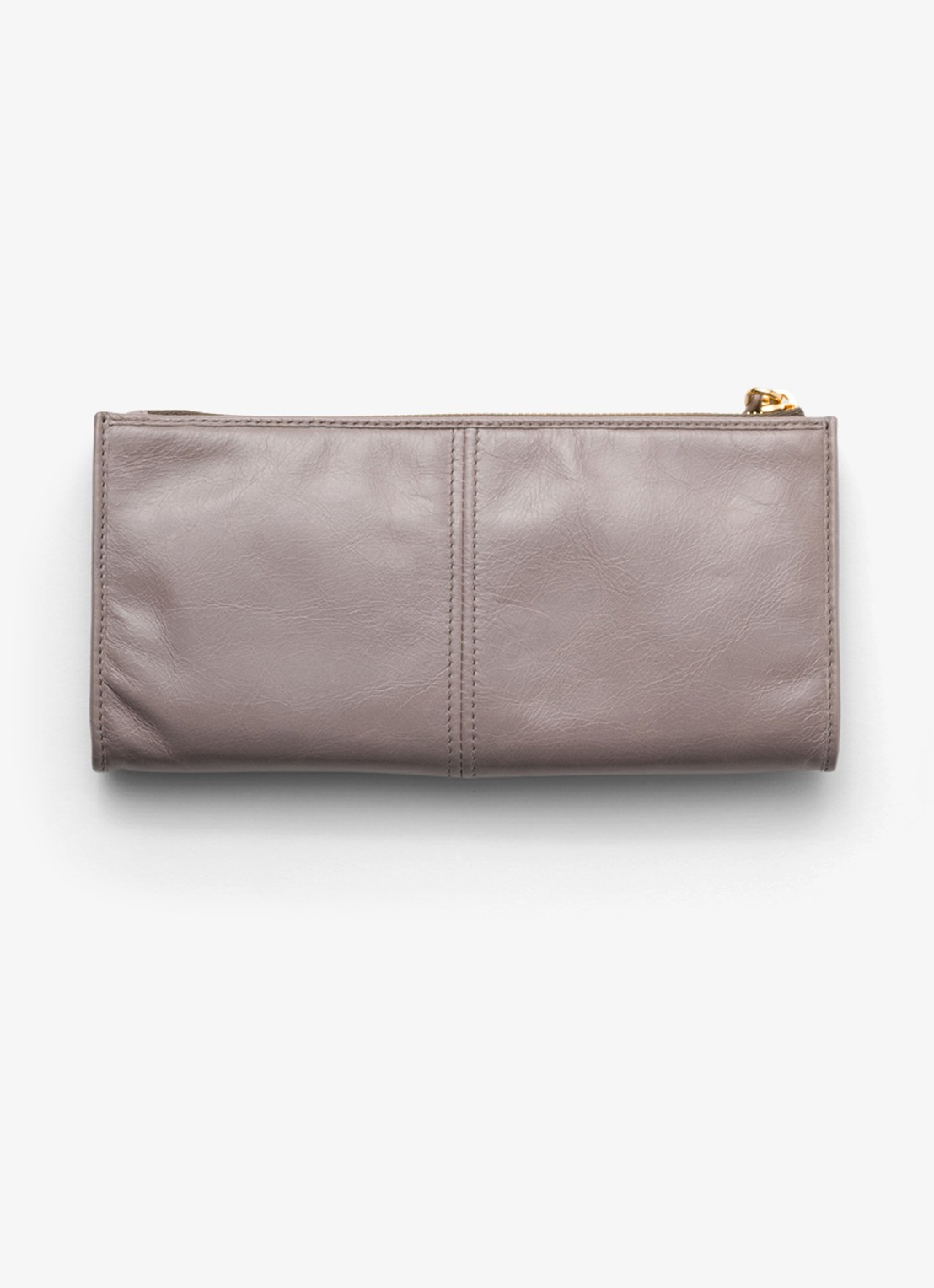 Prada Portemonnee van kalfsleer met logo - achterkant 3 taupe