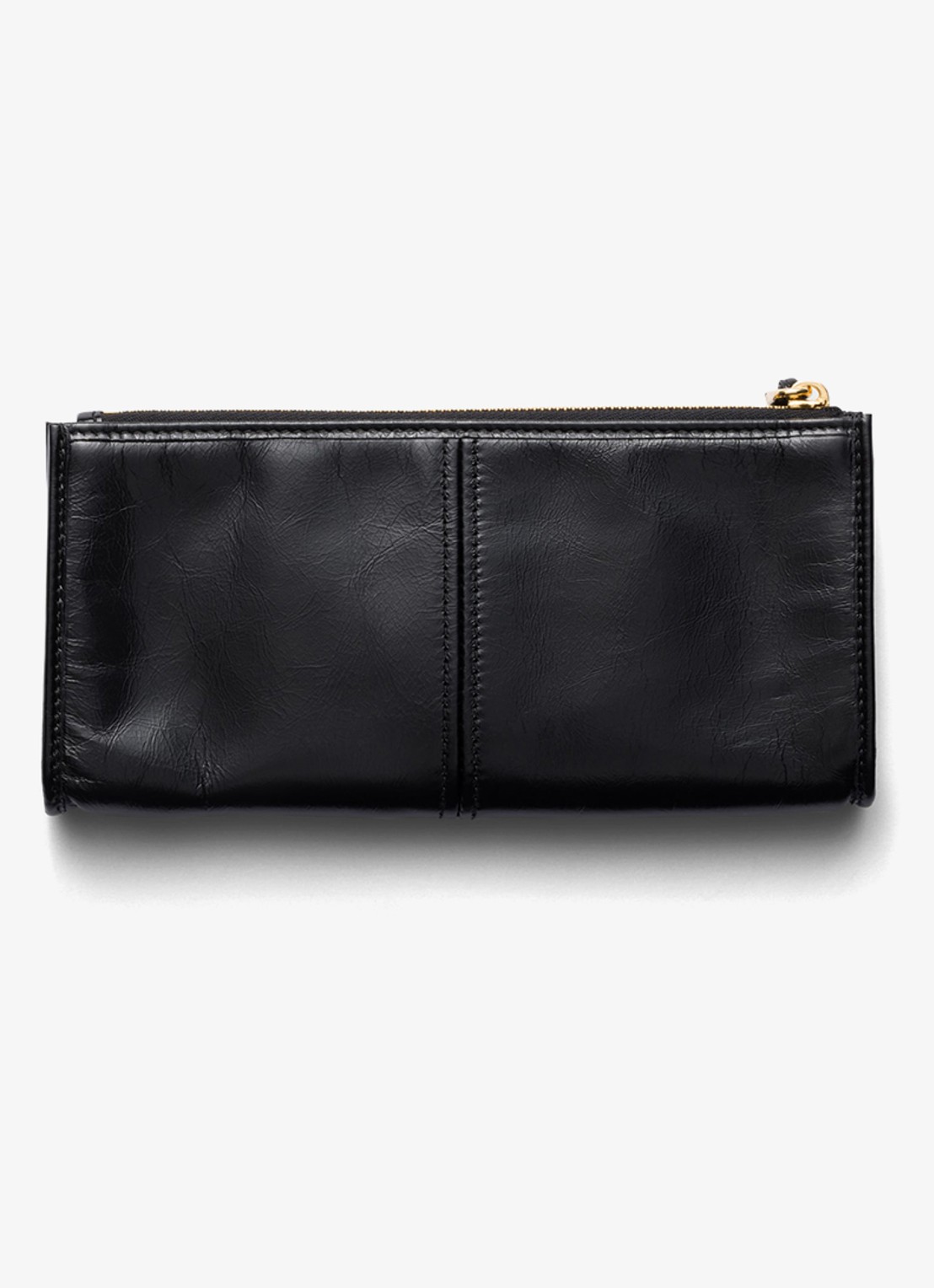 Prada Portemonnee van kalfsleer met logo - achterkant 4 zwart