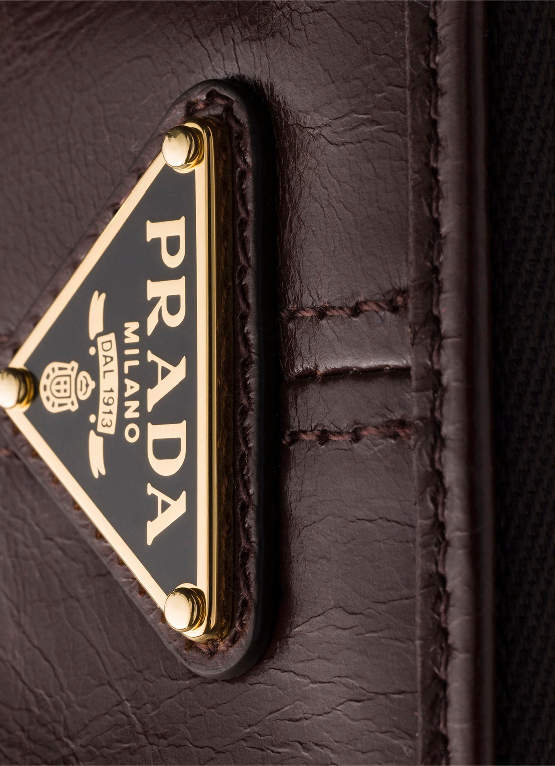 Prada Portemonnee van kalfsleer met logo - detail 4 naturel
