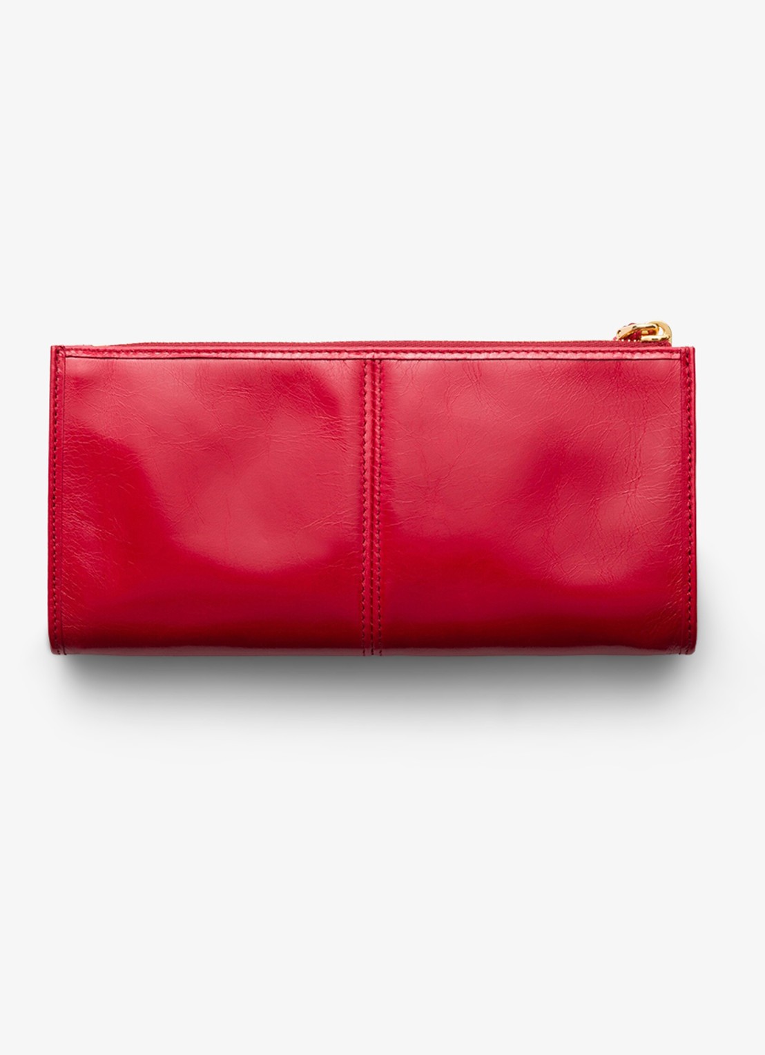 Prada Portemonnee van kalfsleer met logo - achterkant rood