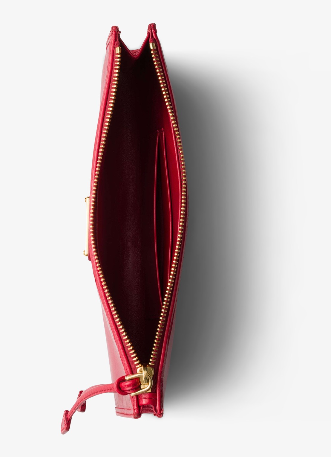 Prada Portemonnee van kalfsleer met logo - voorkant 3 rood