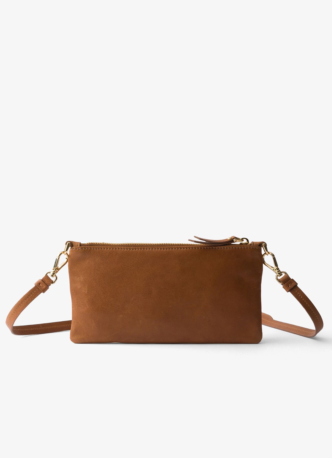 Prada Portemonnee van lamsleer met afneembare schouderriem - achterkant 6 bruin