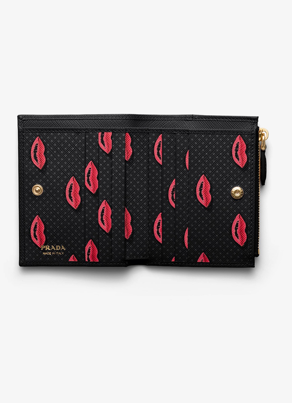Prada Portemonnee van leer - voorkant 2 zwart