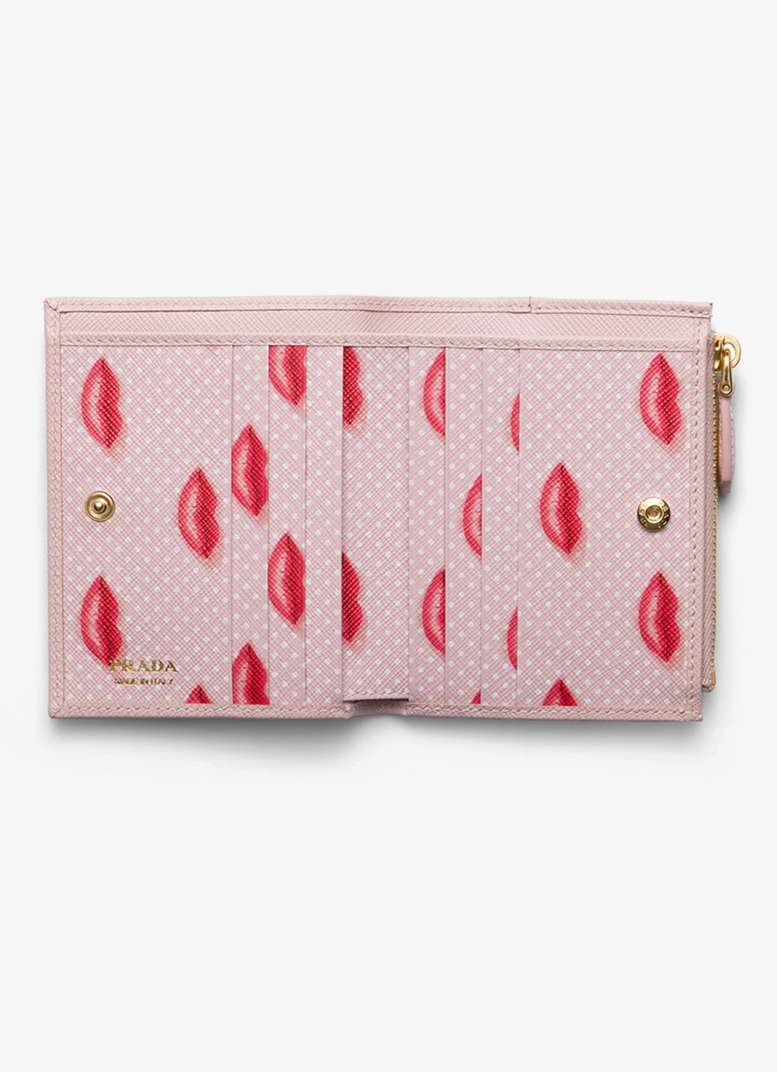 Prada Portemonnee van leer - voorkant 2 oudroze