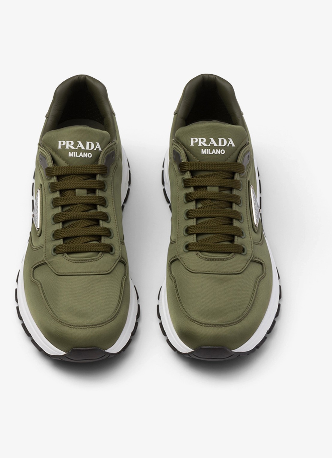 Prada Prax 01 Re-Nylon sneaker met logo - detail groen