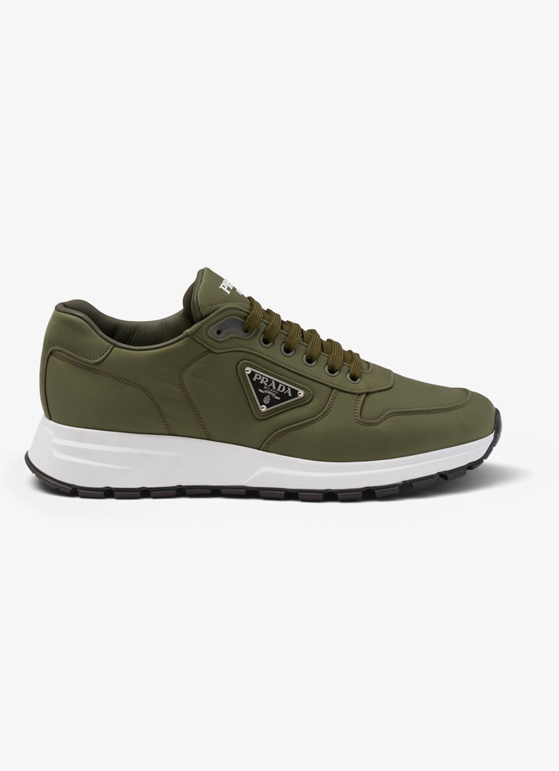 Prada Prax 01 Re-Nylon sneaker met logo - voorkant 4 groen