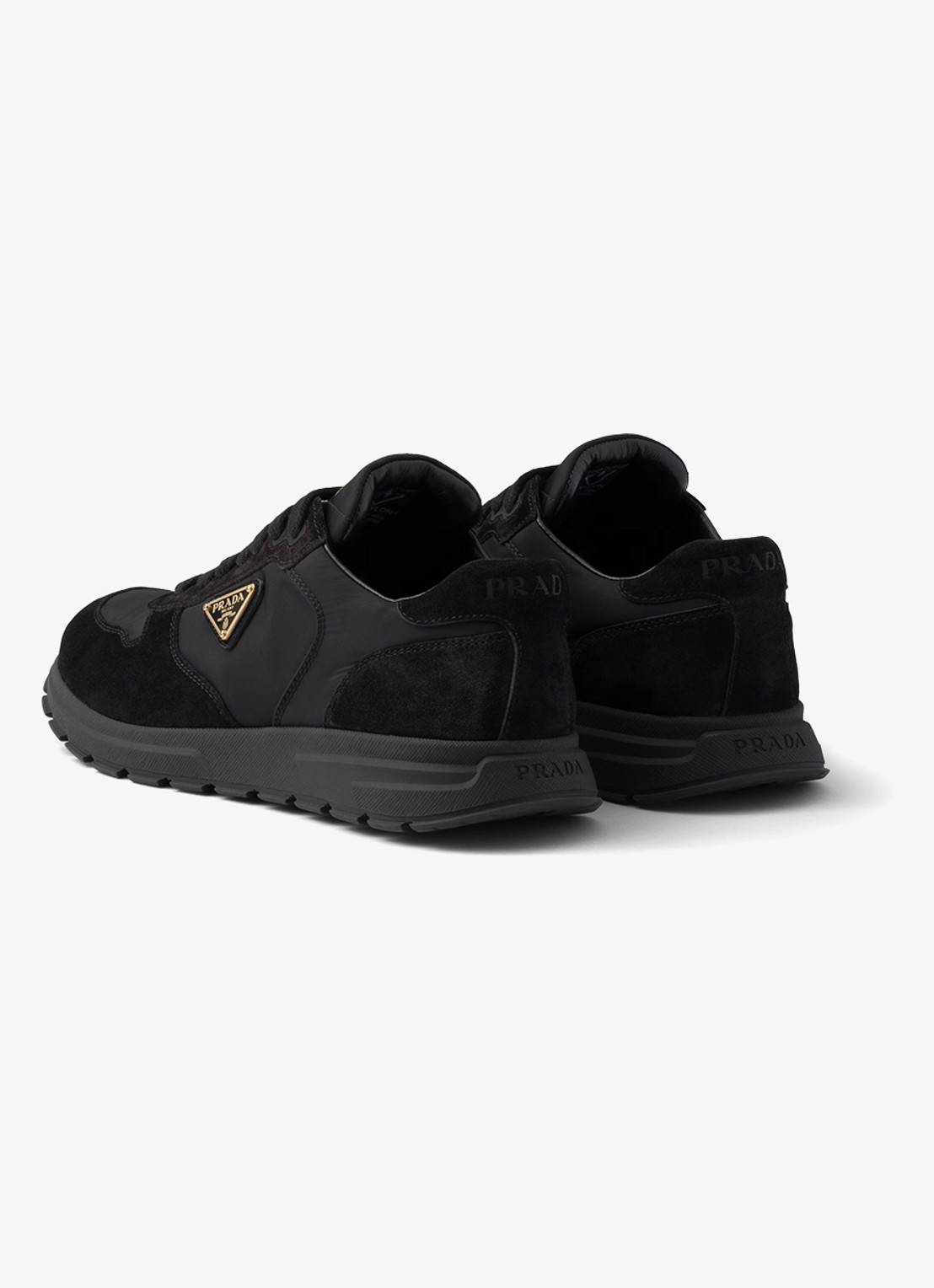 Prada Prax 2.0 Re-Nylon sneaker met suède details - achterkant 5 zwart