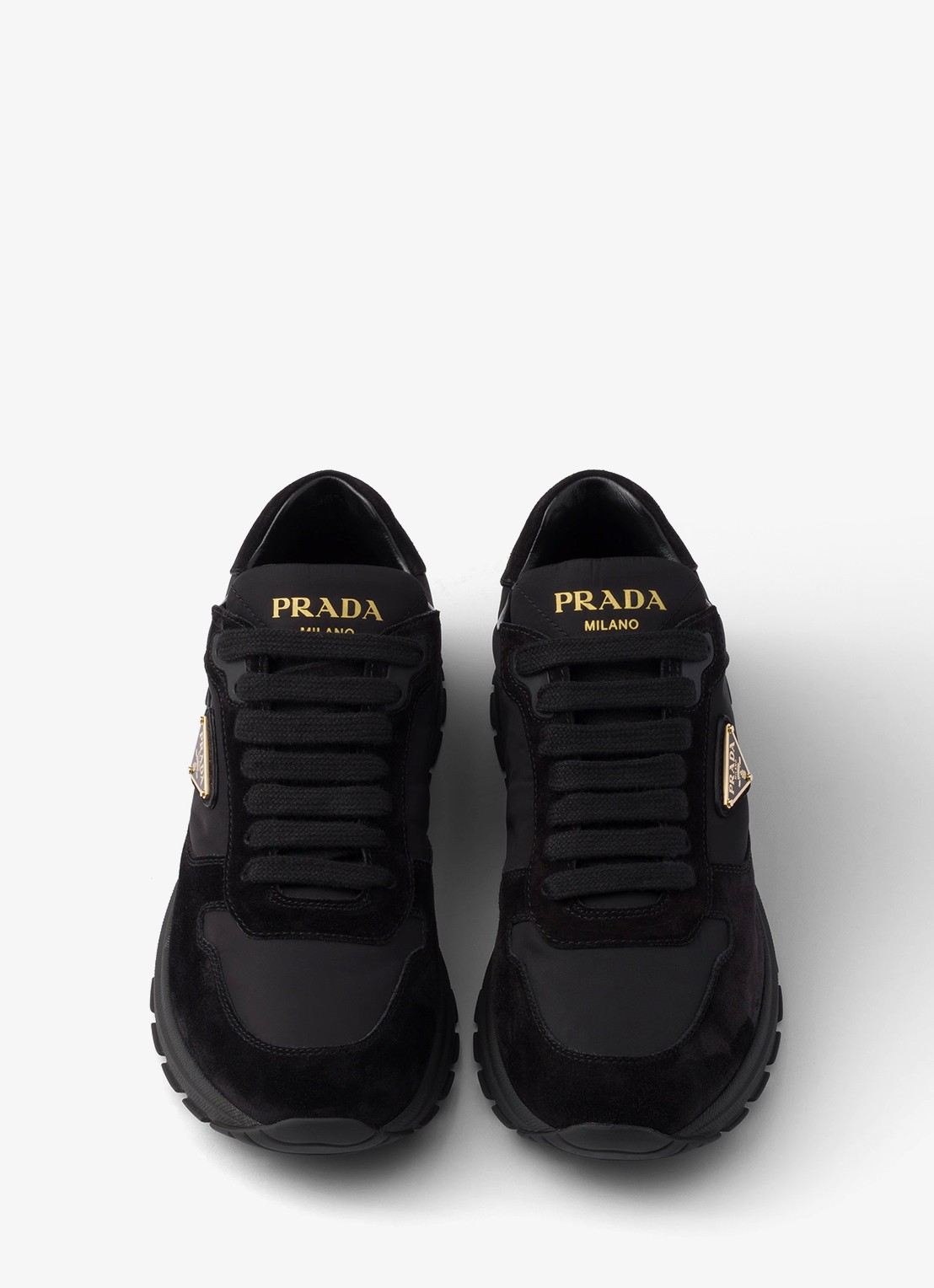 Prada Prax 2.0 Re-Nylon sneaker met suède details - detail 3 zwart