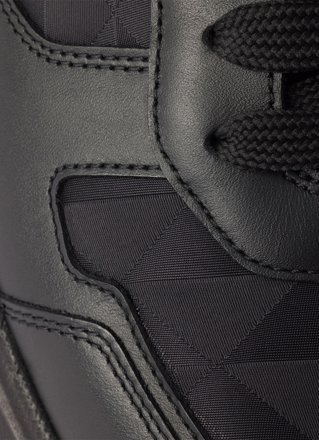 Prada Prax 2.0 Re-Nylon sneaker van kalfsleer - detail 6 zwart
