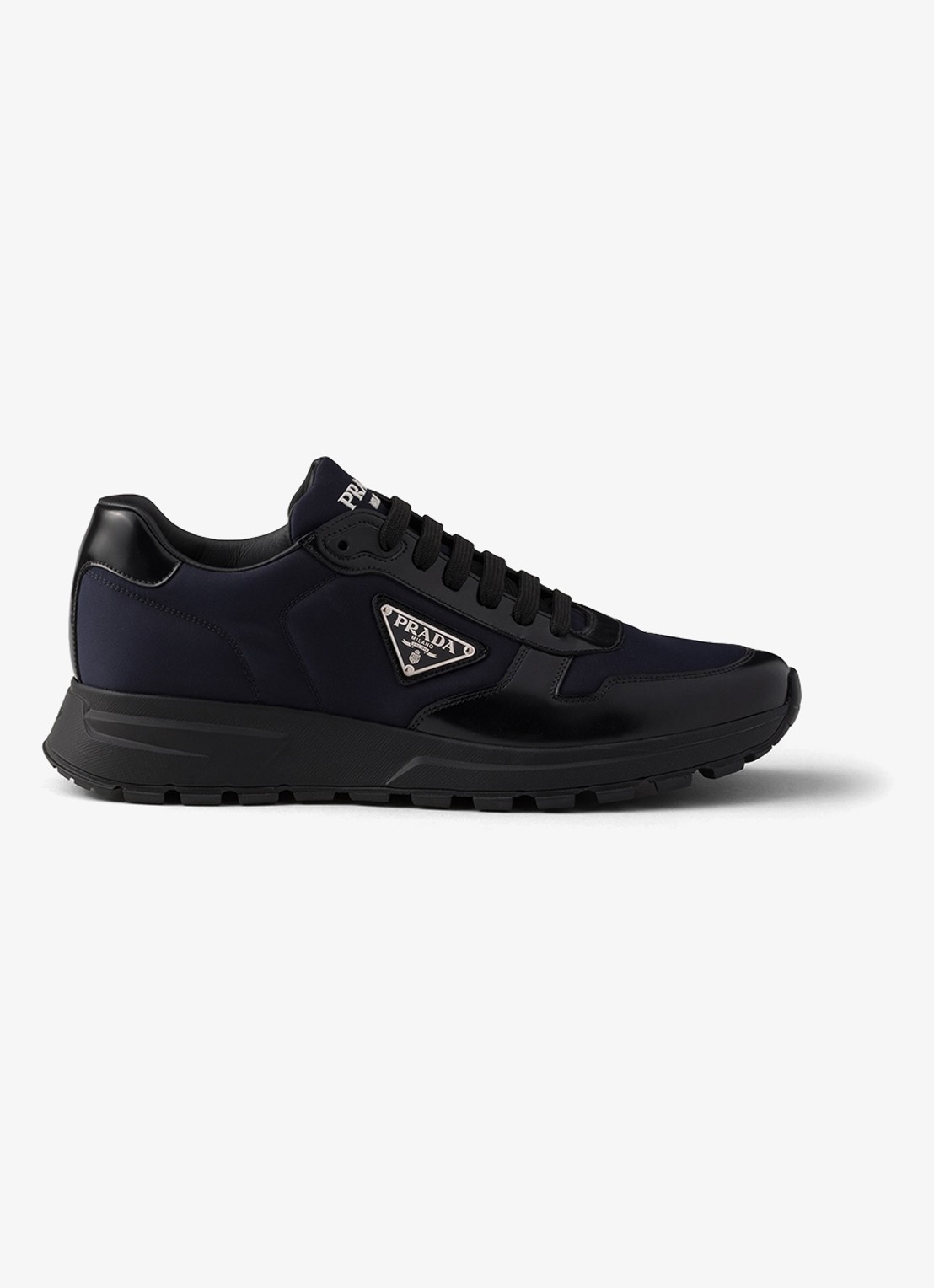 Prada Prax Re-Nylon sneaker met leren details - voorkant 2 blauw