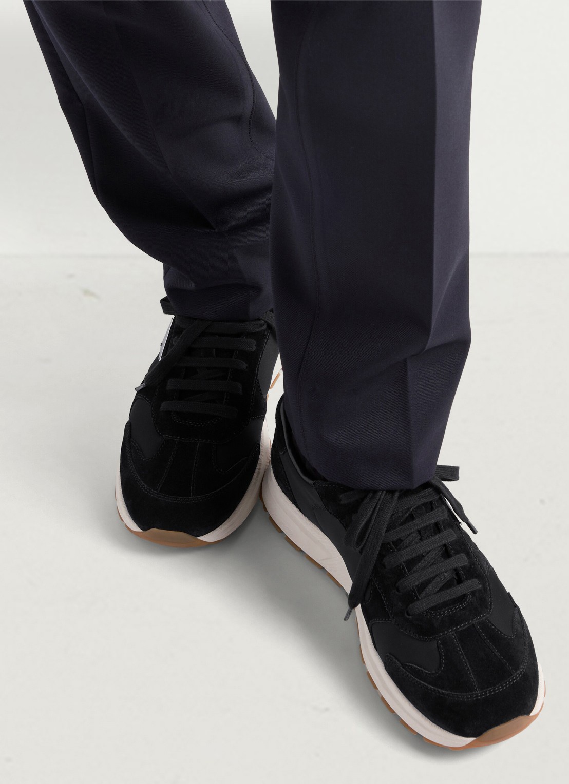 Prada Prax Re-Nylon sneaker met suède details - detail 6 zwart