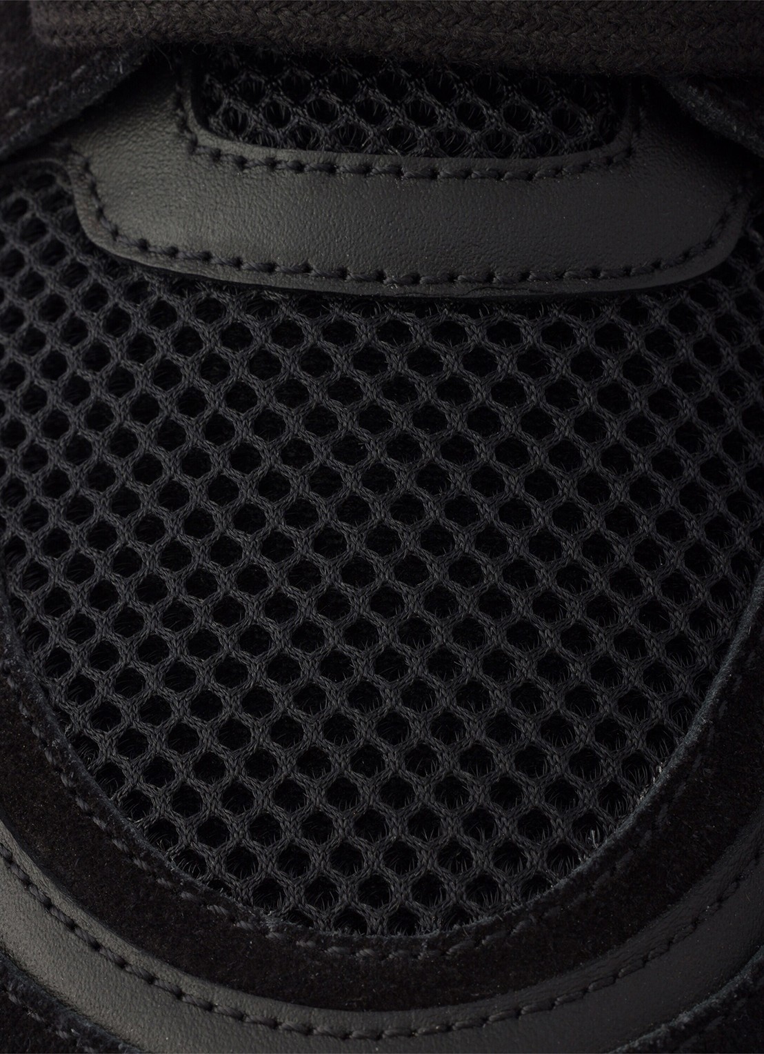 Prada Prax sneaker van leer met mesh details - detail 3 zwart