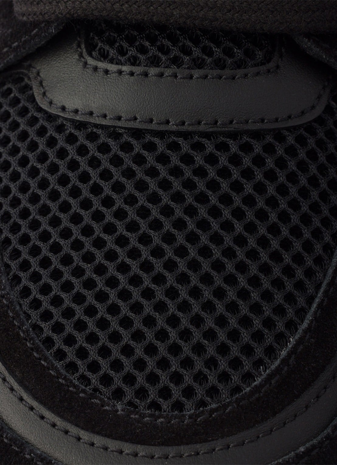 Prada Prax sneaker van leer met mesh details - detail 4 zwart