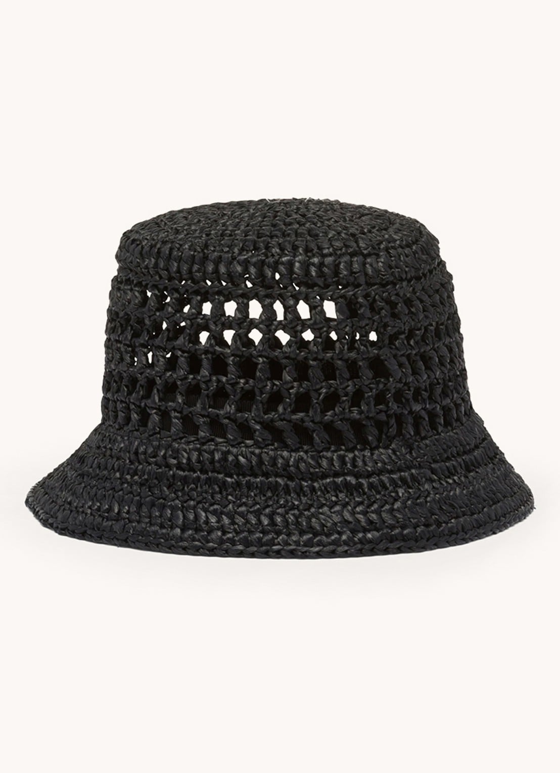 Prada Raffia bucket hoed van stro - achterkant 2 zwart