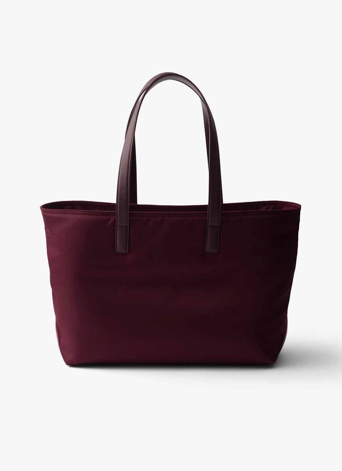 Prada Re-Edition 1978 Re-Nylon Medium shopper met leren details - achterkant 6 bordeauxrood