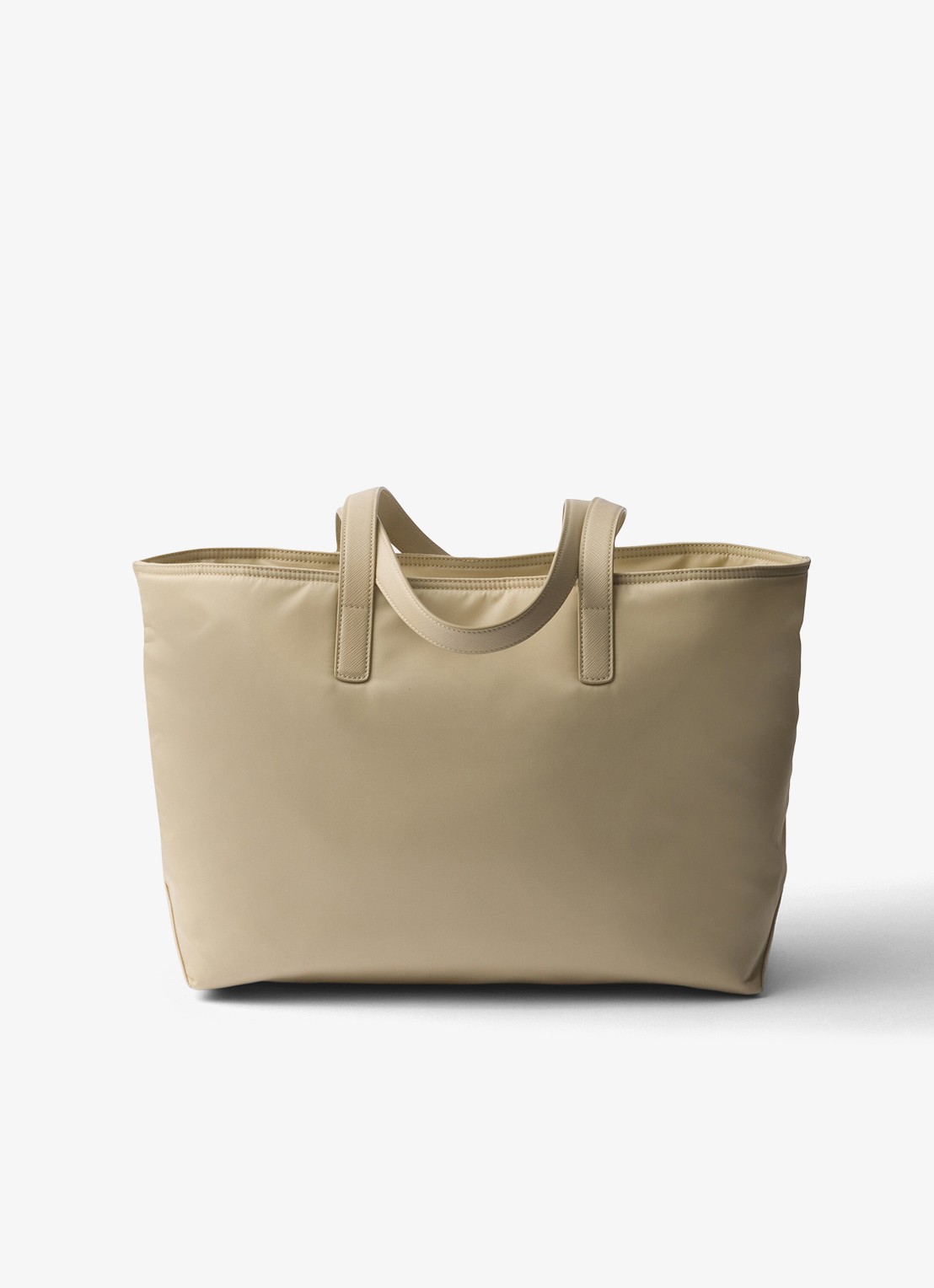 Prada Re-Edition 1978 Re-Nylon Medium shopper met leren details - achterkant 5 beige