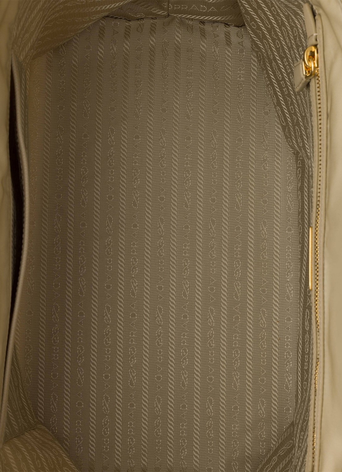 Prada Re-Edition 1978 Re-Nylon Medium shopper met leren details - detail beige