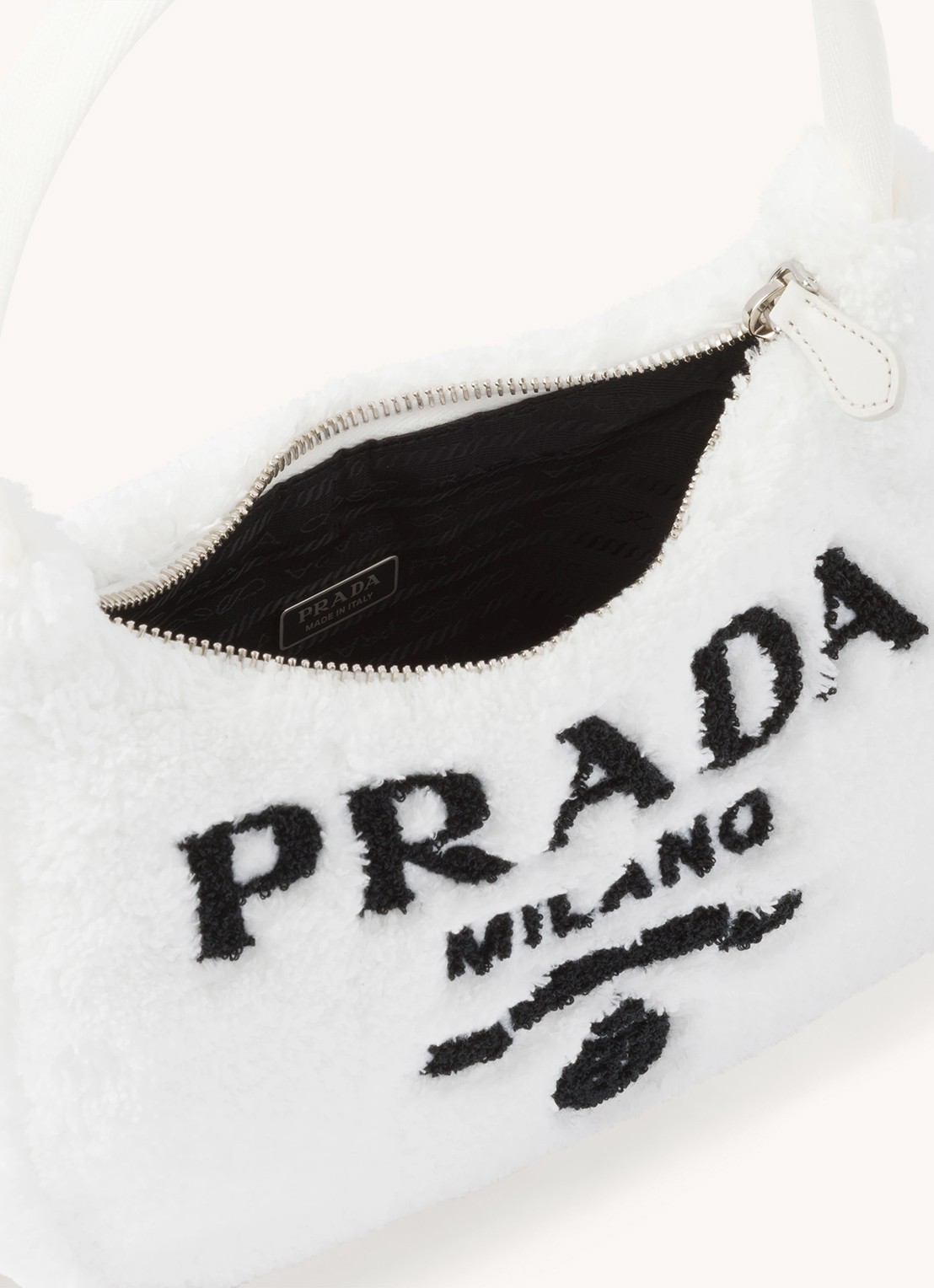 Prada Re-Edition 2000 Mini handtas met logoprint - detail 2 wit