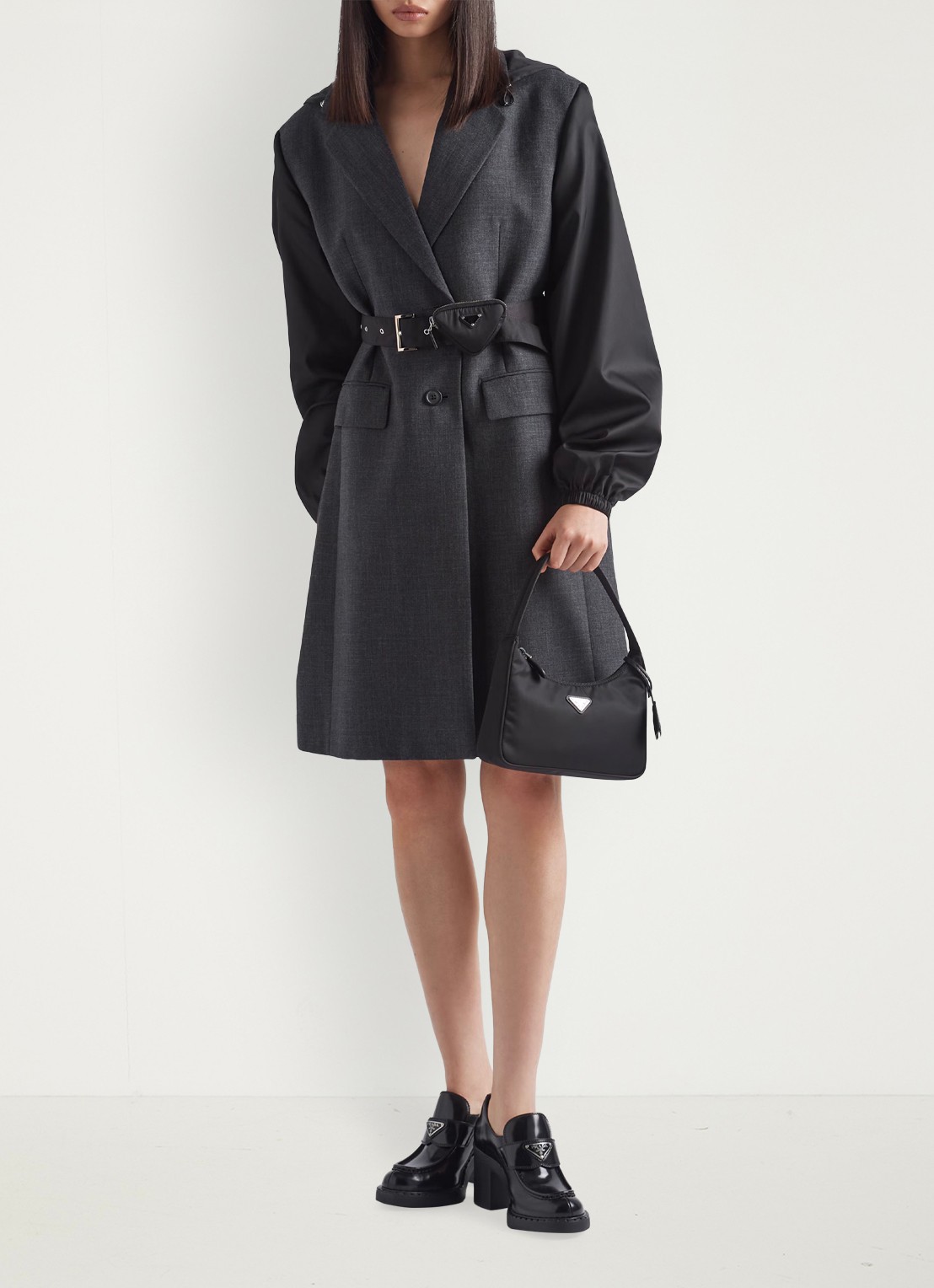 Prada Re-Edition 2000 Re-Nylon Mini schoudertas met logo - detail 4 zwart