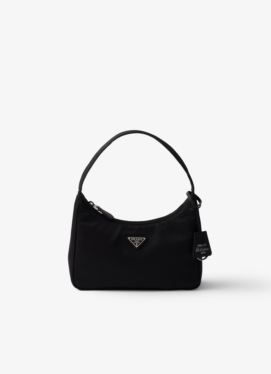 Prada Re-Edition 2000 Re-Nylon Mini schoudertas met logo - voorkant zwart