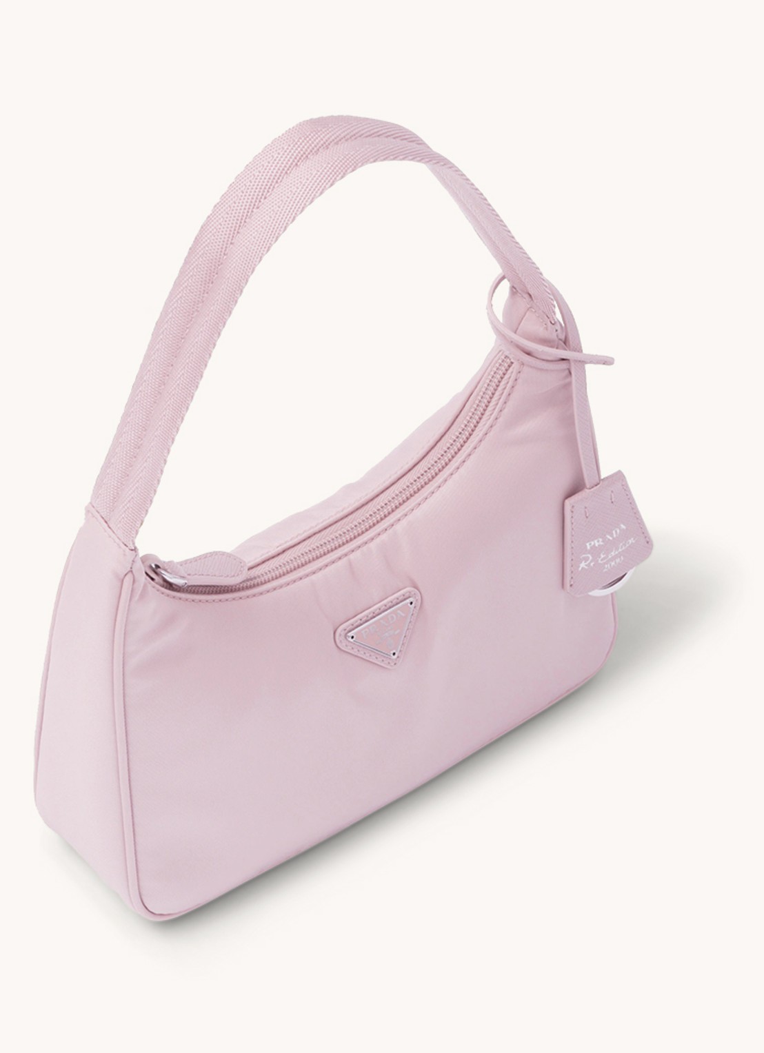 Prada Re-Edition 2000 Re-Nylon Mini schoudertas met logo - achterkant roze