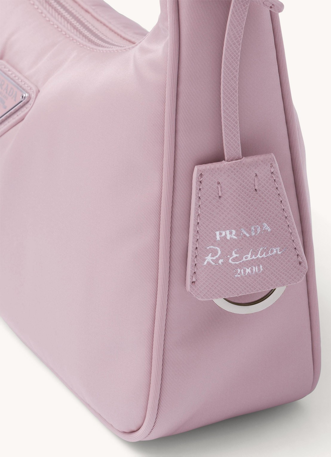 Prada Re-Edition 2000 Re-Nylon Mini schoudertas met logo - detail 7 roze
