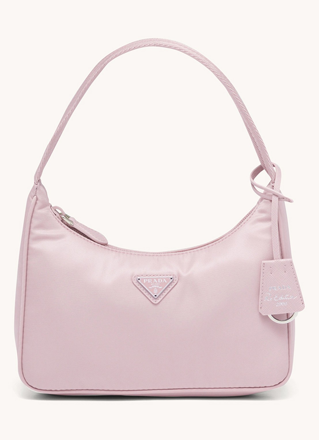 Prada Re-Edition 2000 Re-Nylon Mini schoudertas met logo - voorkant 2 roze