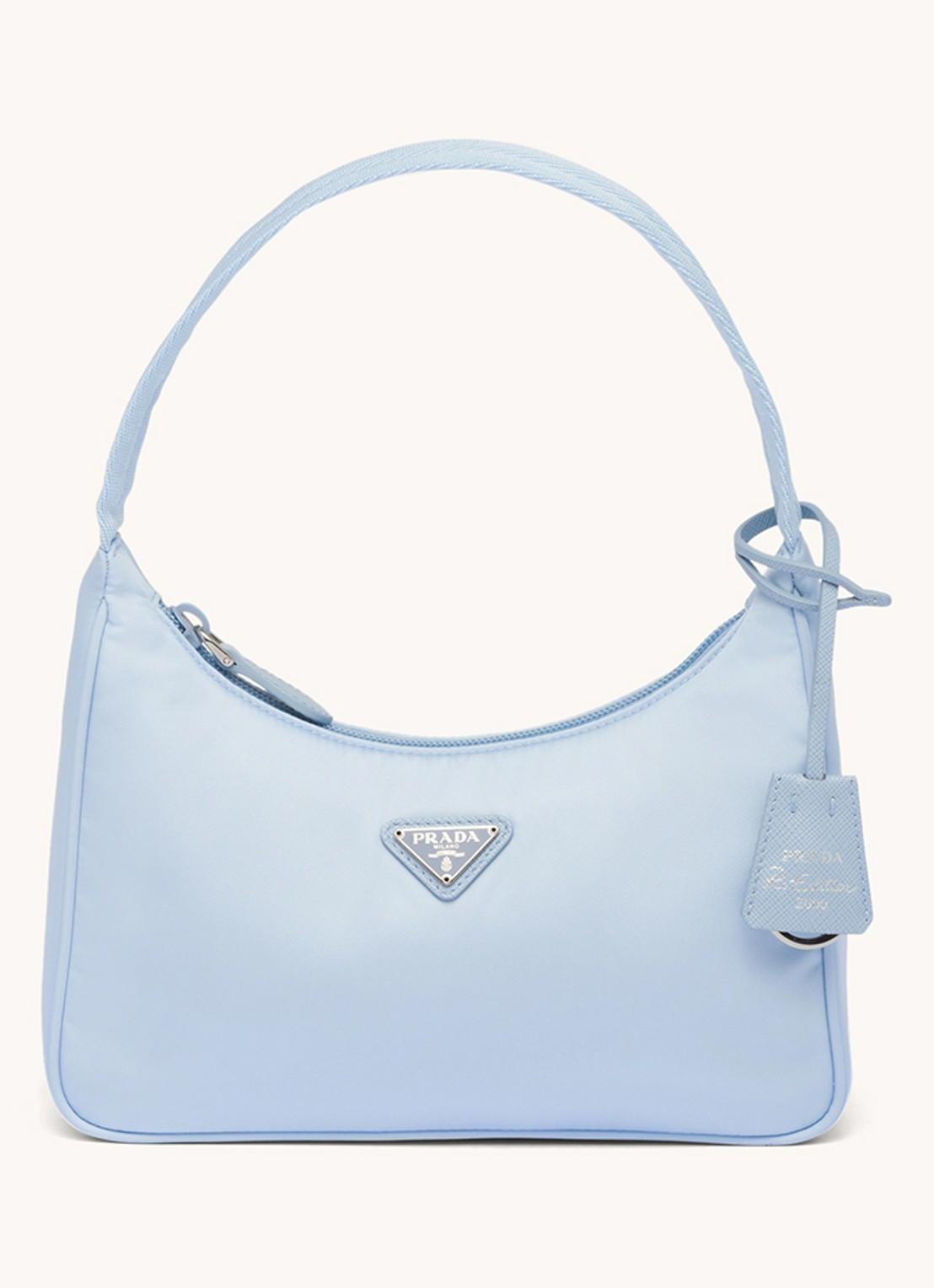 Prada Re-Edition 2000 Re-Nylon Mini schoudertas met logo - voorkant 6 lichtblauw