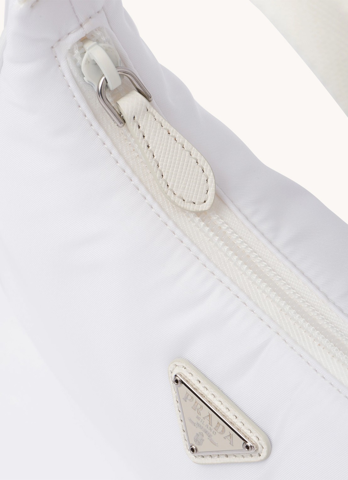 Prada Re-Edition 2000 Re-Nylon Mini schoudertas met logo - detail 4 wit