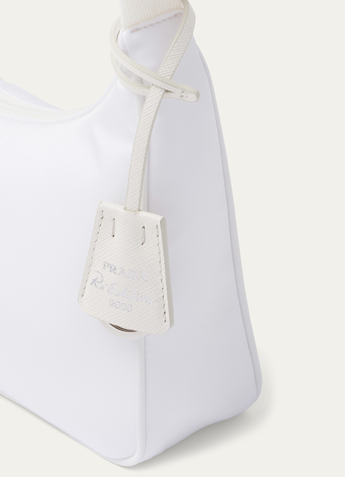 Prada Re-Edition 2000 Re-Nylon Mini schoudertas met logo - detail 6 wit