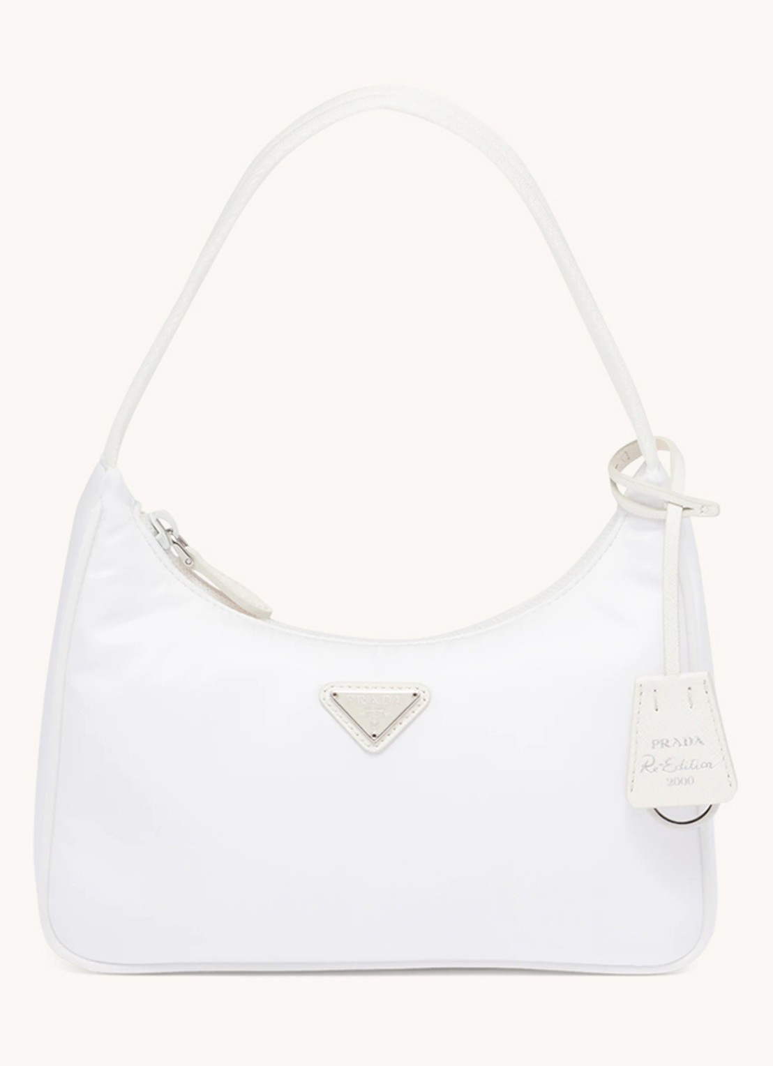 Prada Re-Edition 2000 Re-Nylon Mini schoudertas met logo - voorkant 7 wit