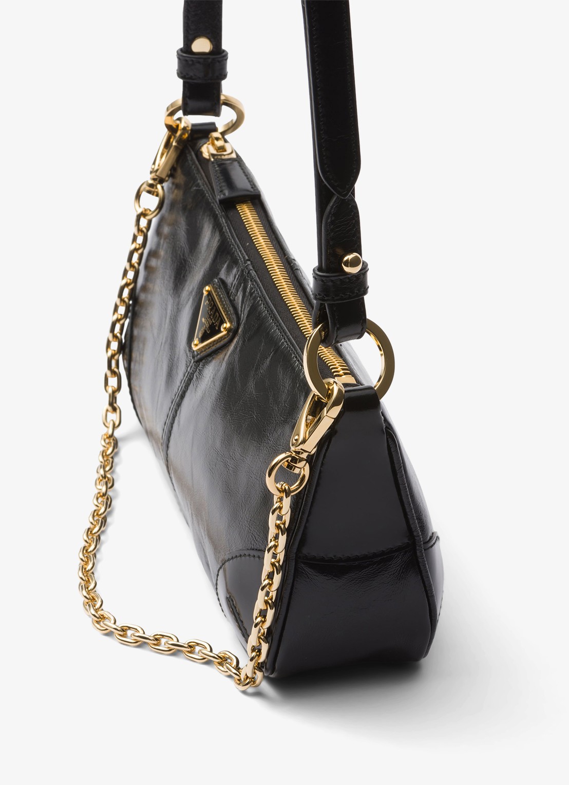 Prada Re-Edition 2002 Medium schoudertas van kalfsleer - detail 4 zwart
