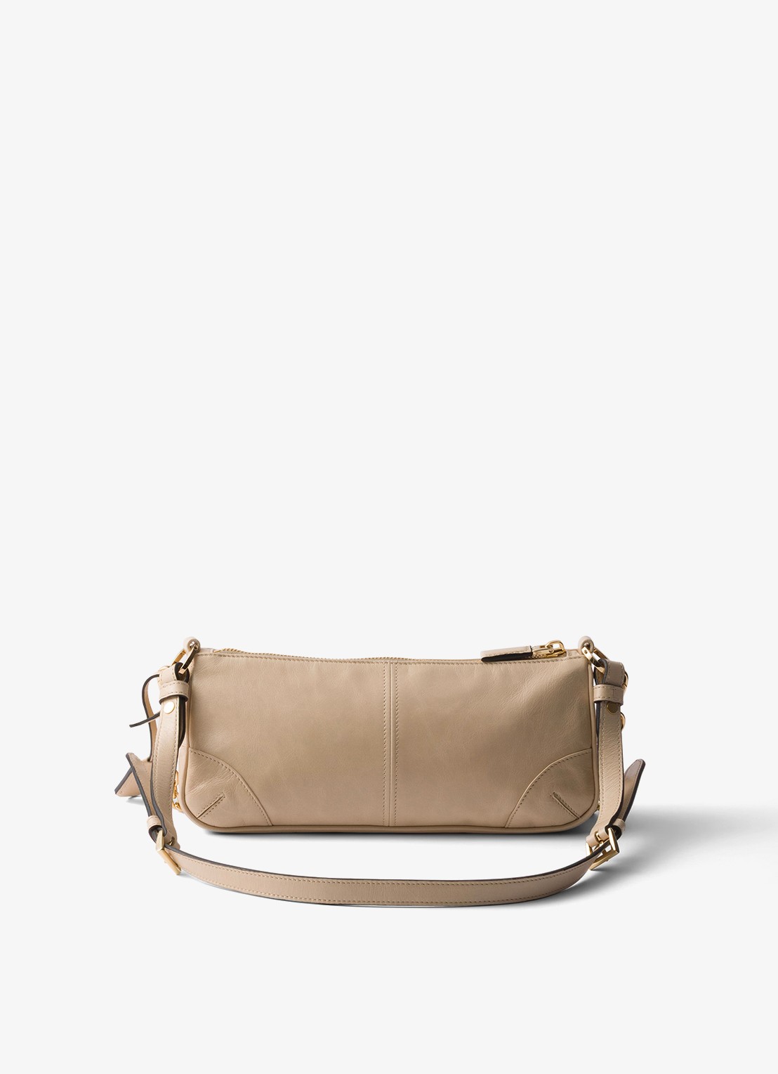 Prada Re-Edition 2002 Medium schoudertas van kalfsleer - achterkant 7 beige